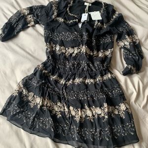 Joie silk large size tie waist dress